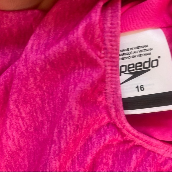 Speedo One Piece Girls size 16 Hot Pink Swimsuit NWT - Picture 2 of 5